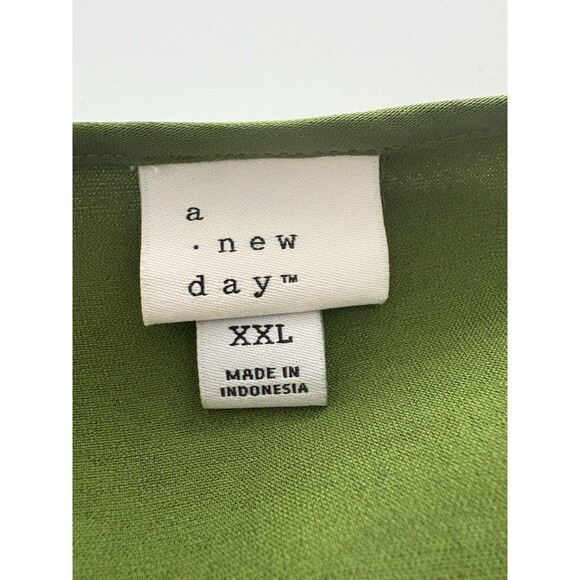 A New Day Maxi Slip Dress Size XXL Green Silky Strappy Fairy Forest Whimsy - Picture 6 of 16
